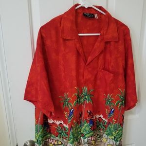 Hawaiian Tropical Mens L Red Shirt